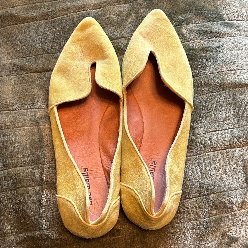 Green Suede GeeWawa Anthropologie Women's Flats
